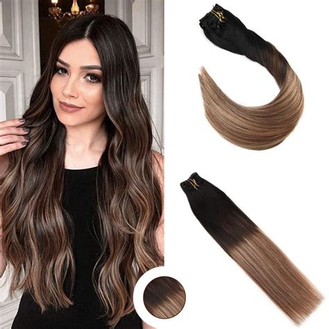 brown and blonde ombre hair extensions|ombre hair extensions clip human.